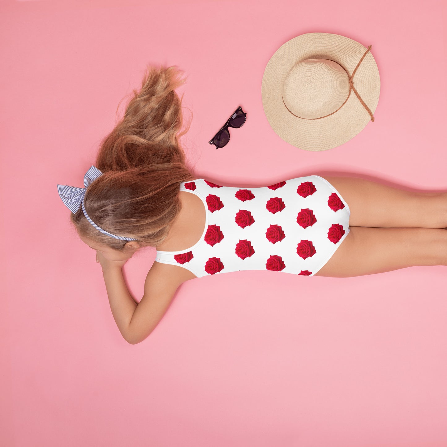 Maillot de bains 1 pièce enfant imprimé rose il était une fois sur terre photo 8