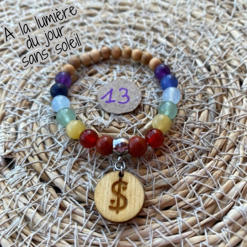bracelet 7 chakras collection équilibre Edition limitée il était une fois sur terre perle 6mm taille 13 cm version 2 lumière du jour