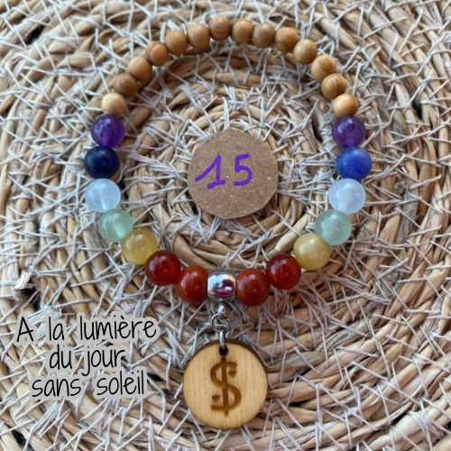 bracelet 7 chakras collection équilibre Edition limitée il était une fois sur terre perle 6mm taille 15 cm version 2 lumière du jour