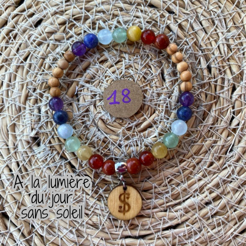 bracelet 7 chakras collection équilibre Edition limitée il était une fois sur terre perle 6mm taille 18 cm version 2 lumière du jour