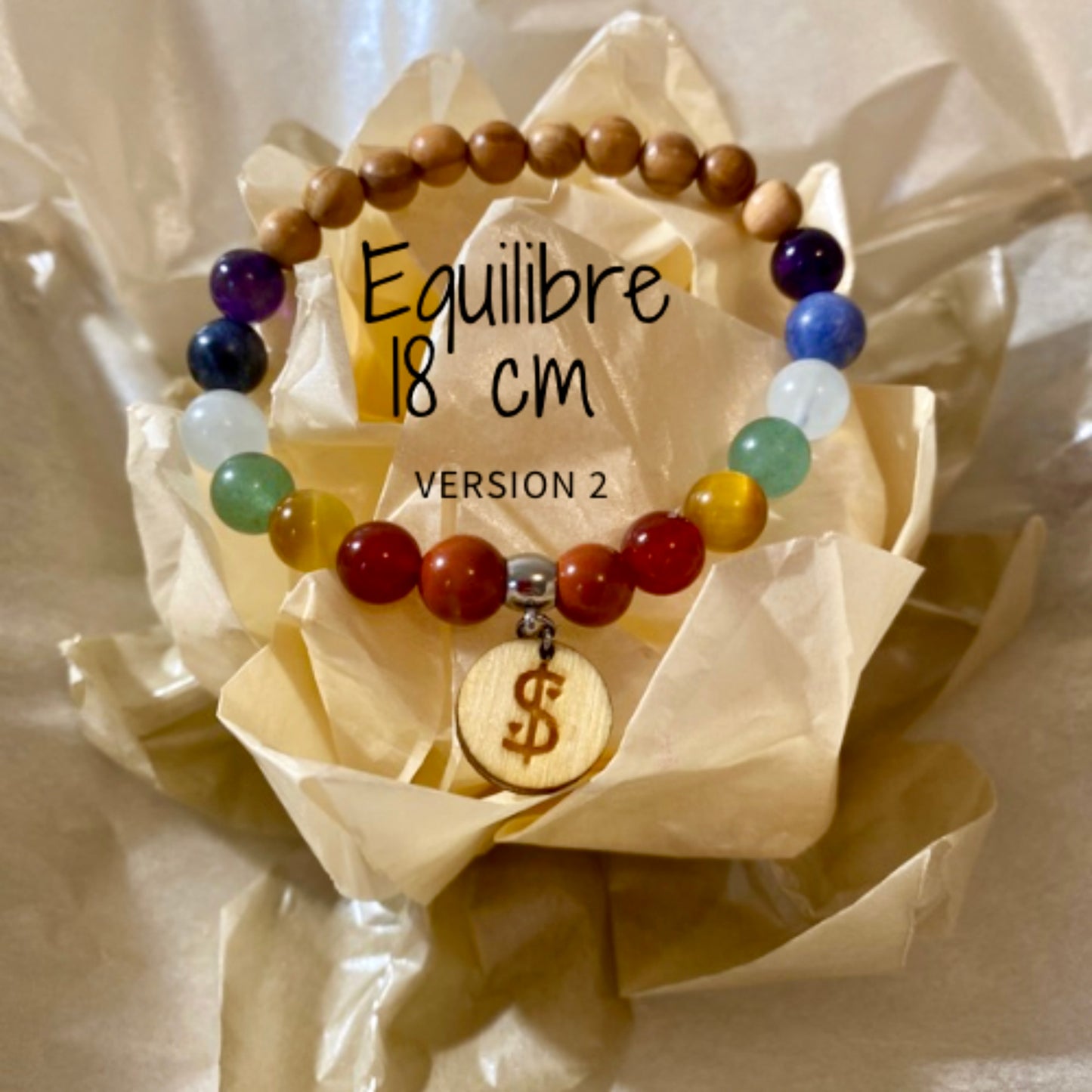 bracelet 7 chakras collection équilibre Edition limitée il était une fois sur terre perle 8 mm taille 18 cm version 2