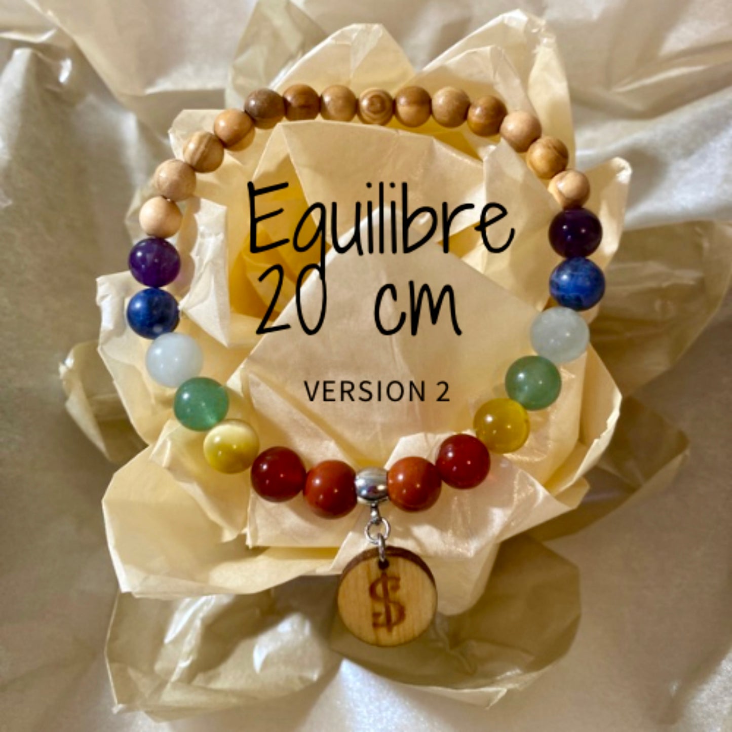 bracelet 7 chakras collection équilibre Edition limitée il était une fois sur terre perle 8 mm taille 20 cm version 2