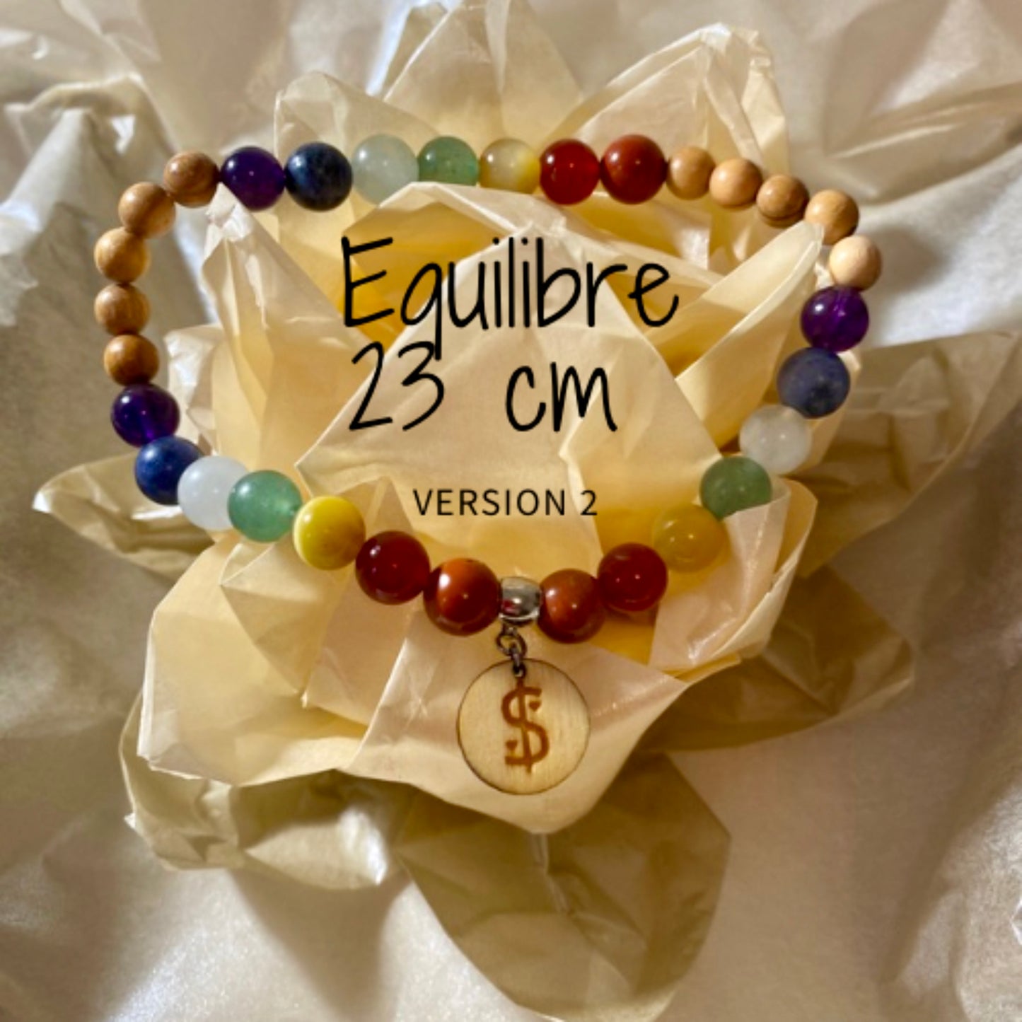 bracelet 7 chakras collection équilibre Edition limitée il était une fois sur terre perle 8 mm taille 23 cm version 2