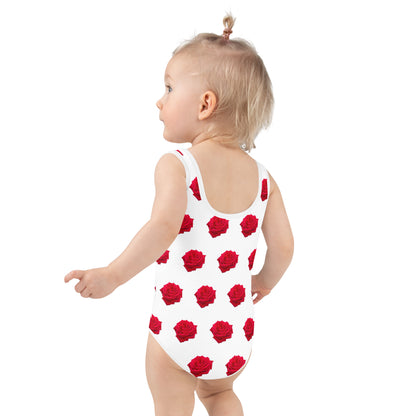 Maillot de bains 1 pièce enfant imprimé rose il était une fois sur terre photo 1