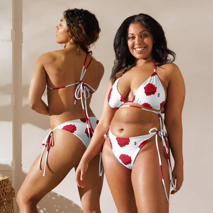 Bikini avec protection solaire UPF 50+ collection Photo ROSE " il était une fois sur terre "