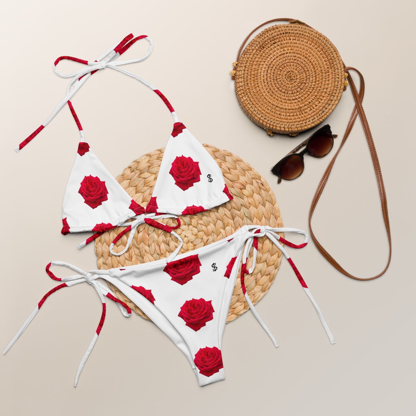 Bikini avec protection solaire UPF 50+ collection Photo ROSE " il était une fois sur terre "