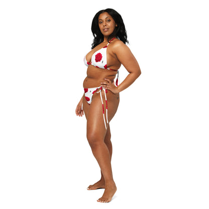 Bikini avec protection solaire UPF 50+ collection Photo ROSE " il était une fois sur terre "