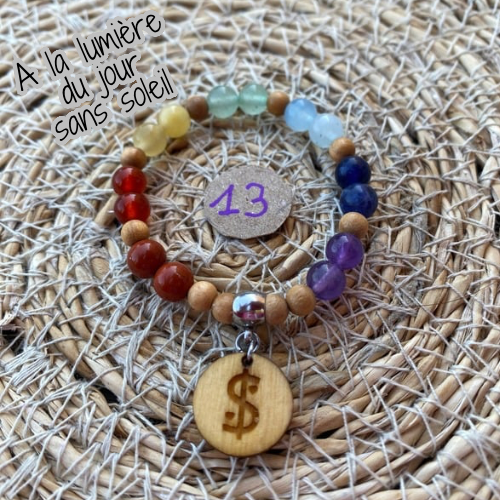 bracelet 7 chakras collection équilibre Edition limitée il était une fois sur terre perle 6mm taille 13 cm version 1 lumière du jour 