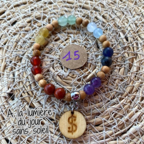 bracelet 7 chakras collection équilibre Edition limitée il était une fois sur terre perle 6mm taille 15 cm version 1 lumière du jour 