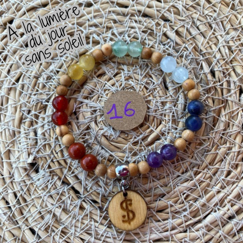 bracelet 7 chakras collection équilibre Edition limitée il était une fois sur terre perle 6mm taille 16 cm version 1 lumière du jour 