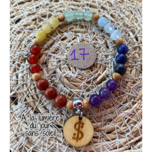 bracelet 7 chakras collection équilibre Edition limitée il était une fois sur terre perle 6mm taille 17 cm version 1 lumière du jour 