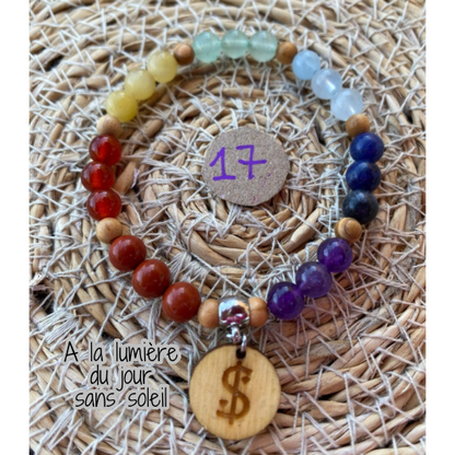bracelet 7 chakras collection équilibre Edition limitée il était une fois sur terre perle 6mm taille 17 cm version 1 lumière du jour 