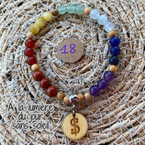 bracelet 7 chakras collection équilibre Edition limitée il était une fois sur terre perle 6mm taille 18 cm version 1 lumière du jour 
