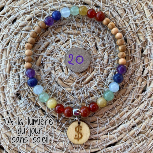 bracelet 7 chakras collection équilibre Edition limitée il était une fois sur terre perle 6mm taille 20 cm version 2 lumière du jour 