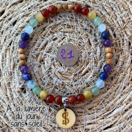 bracelet 7 chakras collection équilibre Edition limitée il était une fois sur terre perle 6mm taille 21 cm version 1 lumière du jour 
