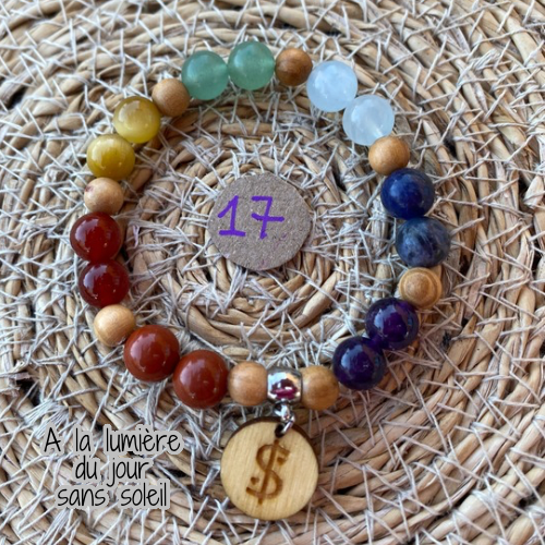 bracelet 7 chakras collection équilibre Edition limitée il était une fois sur terre perle 8 mm taille 17 cm version 1 lumière du jour 