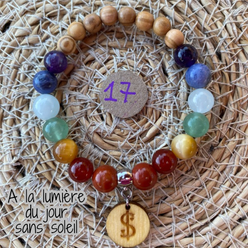 bracelet 7 chakras collection équilibre Edition limitée il était une fois sur terre perle 8 mm taille 17 cm version 2 lumière du jour 