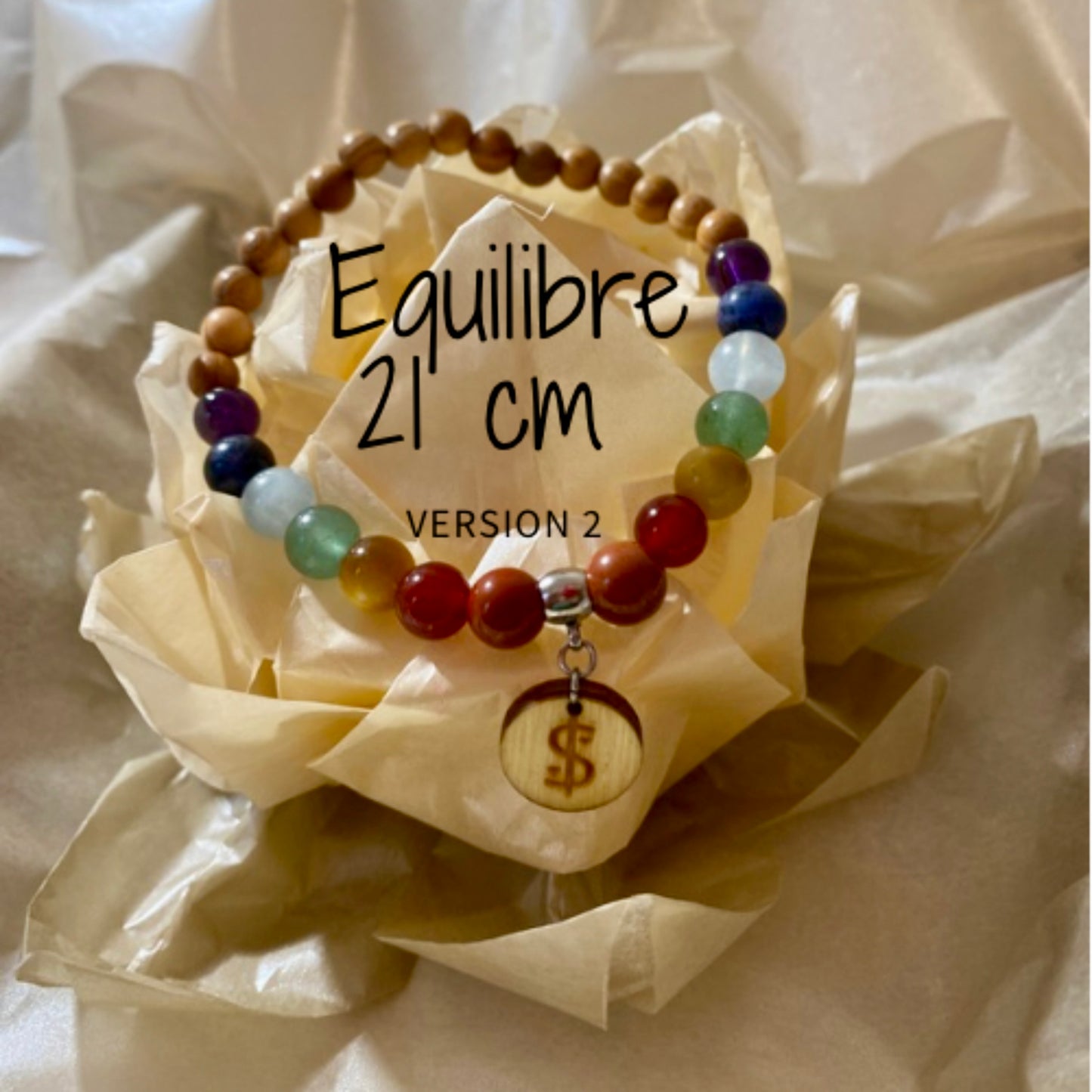 bracelet 7 chakras collection équilibre Edition limitée il était une fois sur terre perle 8 mm taille 21 cm version 2