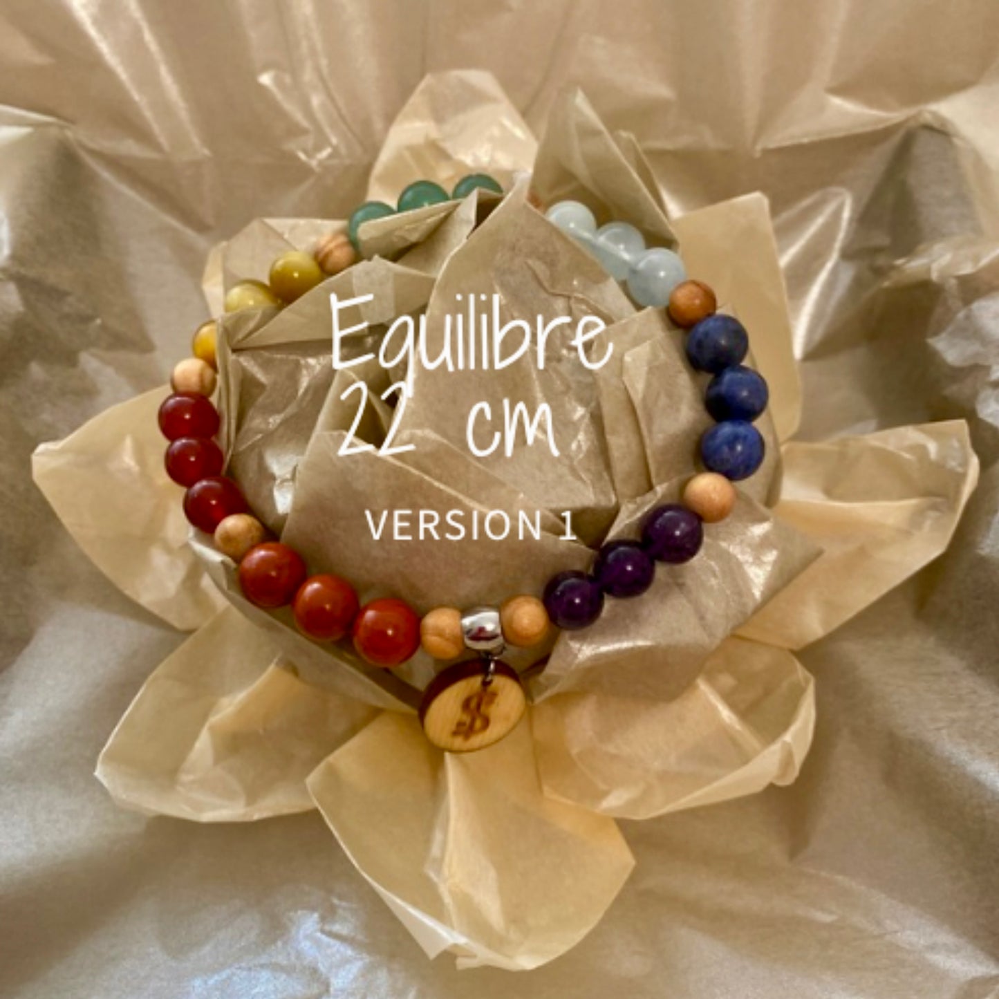 bracelet 7 chakras collection équilibre Edition limitée il était une fois sur terre perle 8 mm taille 22 cm version 1