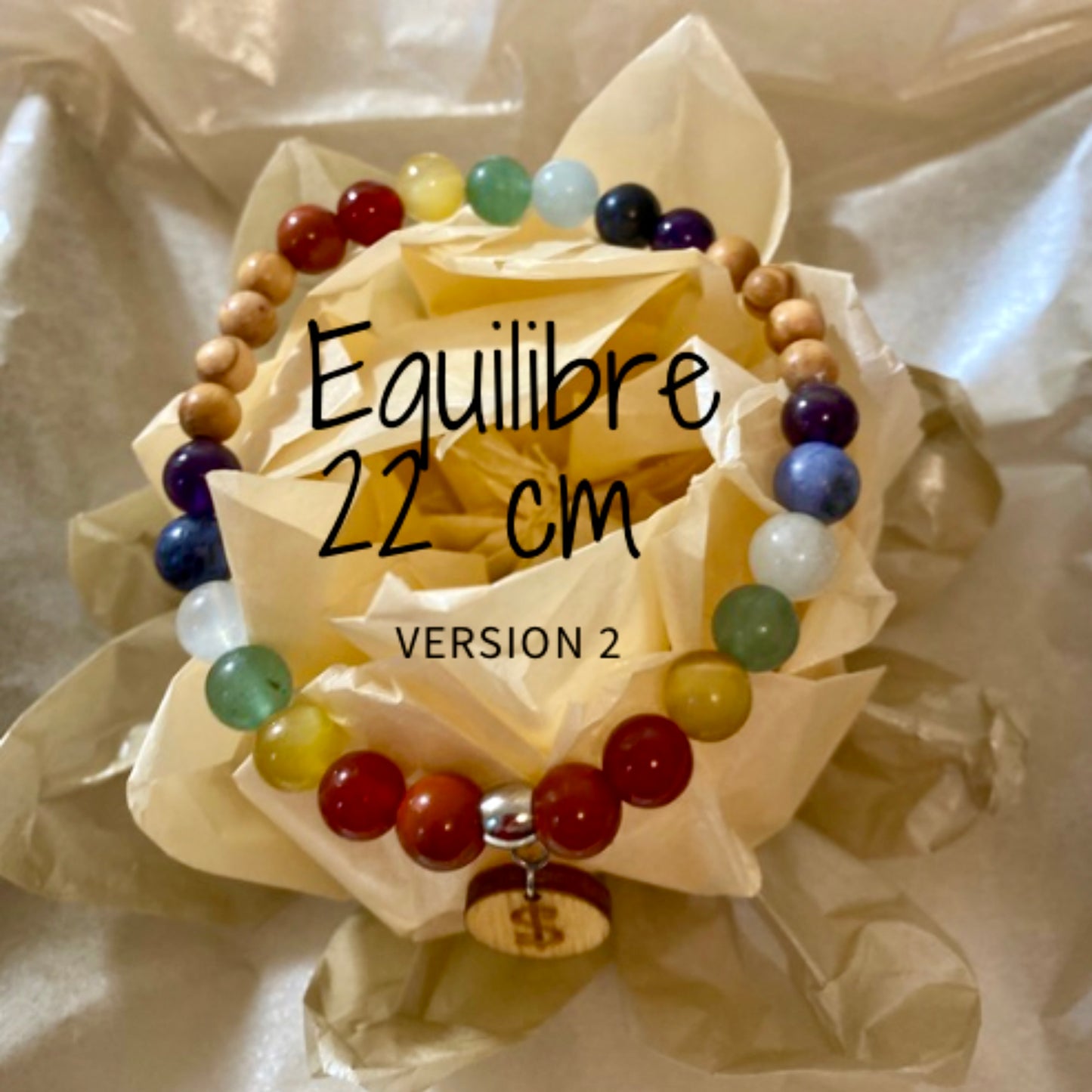 bracelet 7 chakras collection équilibre Edition limitée il était une fois sur terre perle 8 mm taille 22 cm version 2