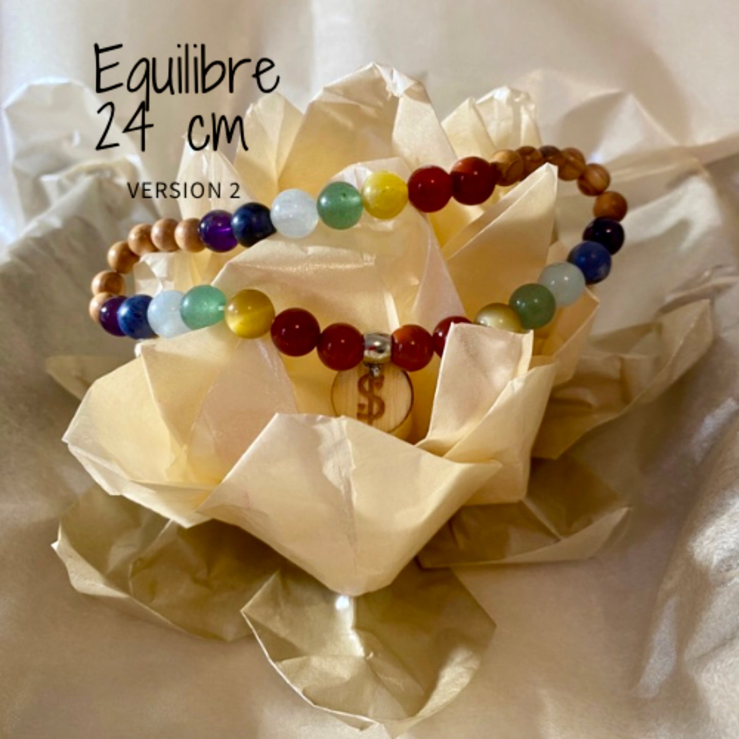 bracelet 7 chakras collection équilibre Edition limitée il était une fois sur terre perle 8 mm taille 24 cm version 2